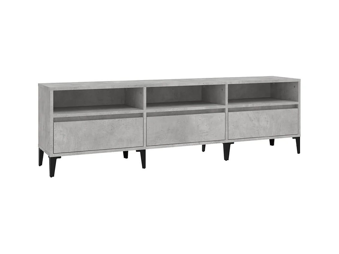 Meuble TV gris béton 150x30x44,5 cm bois d'ingénierie