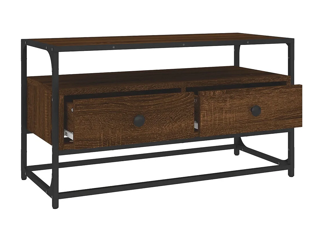 Meuble TV chêne marron 80x35x45 cm bois d'ingénierie