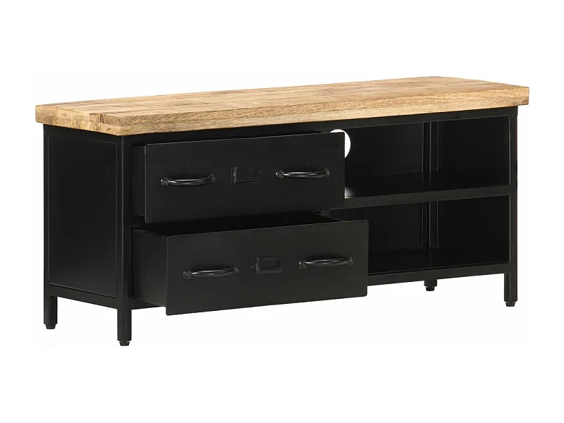 Meuble TV 90x30x41 cm Bois de manguier brut