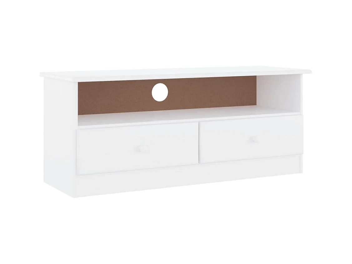 Mueble de TV con cajones ALTA madera de pino blanco 100x35x41cm