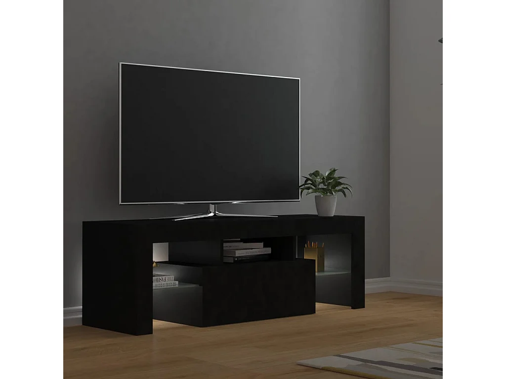 Tv-meubel met LED-verlichting 120x35x40 cm zwart