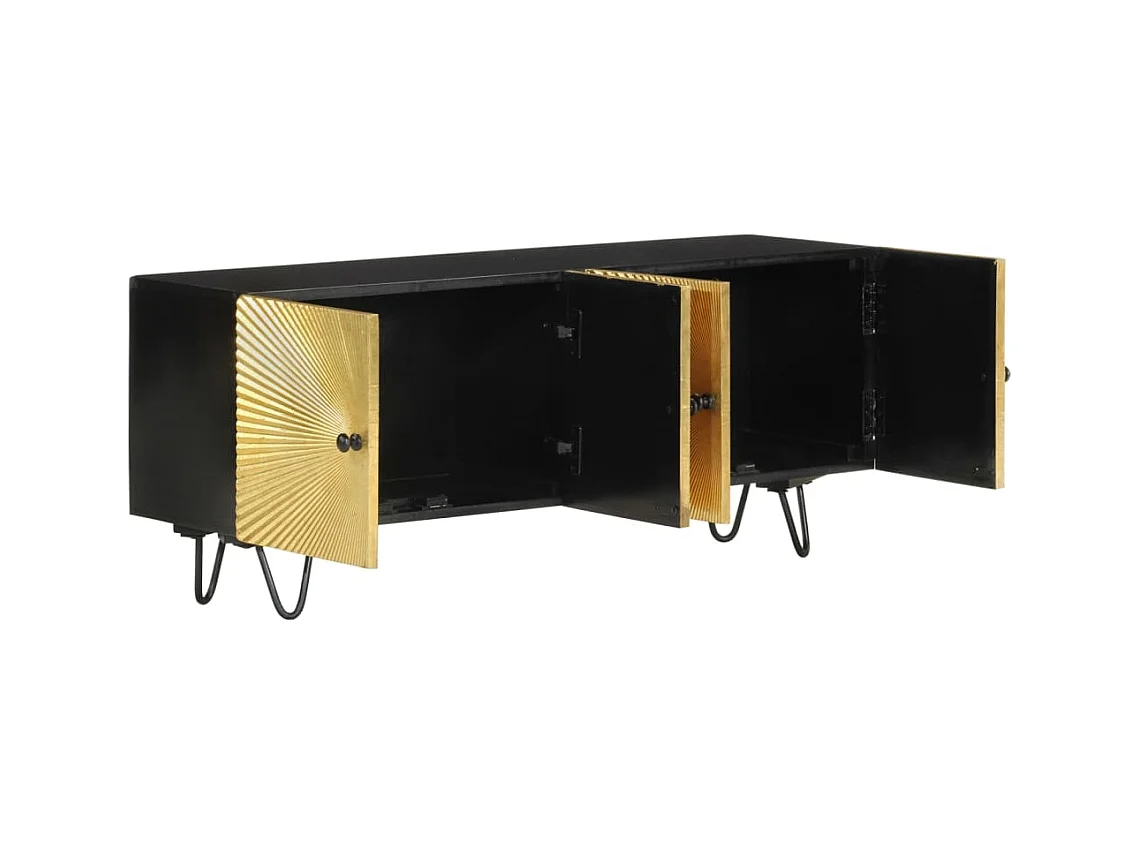 Meuble TV 110x30x45 cm bois massif de manguier