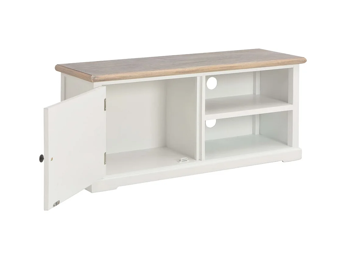 Móvel de TV 90x30x40 cm madeira branco