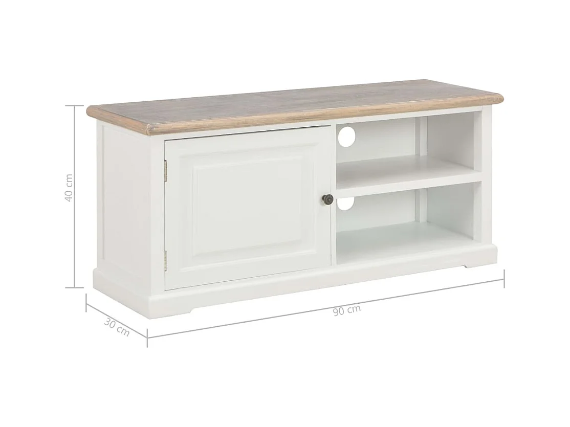 Meuble TV Blanc 90 x 30 x 40 cm Bois