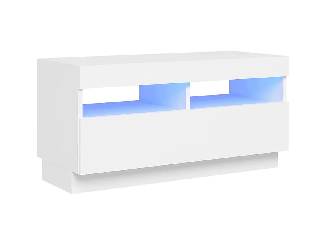 Meuble TV avec lumières LED blanc 80x35x40 cm