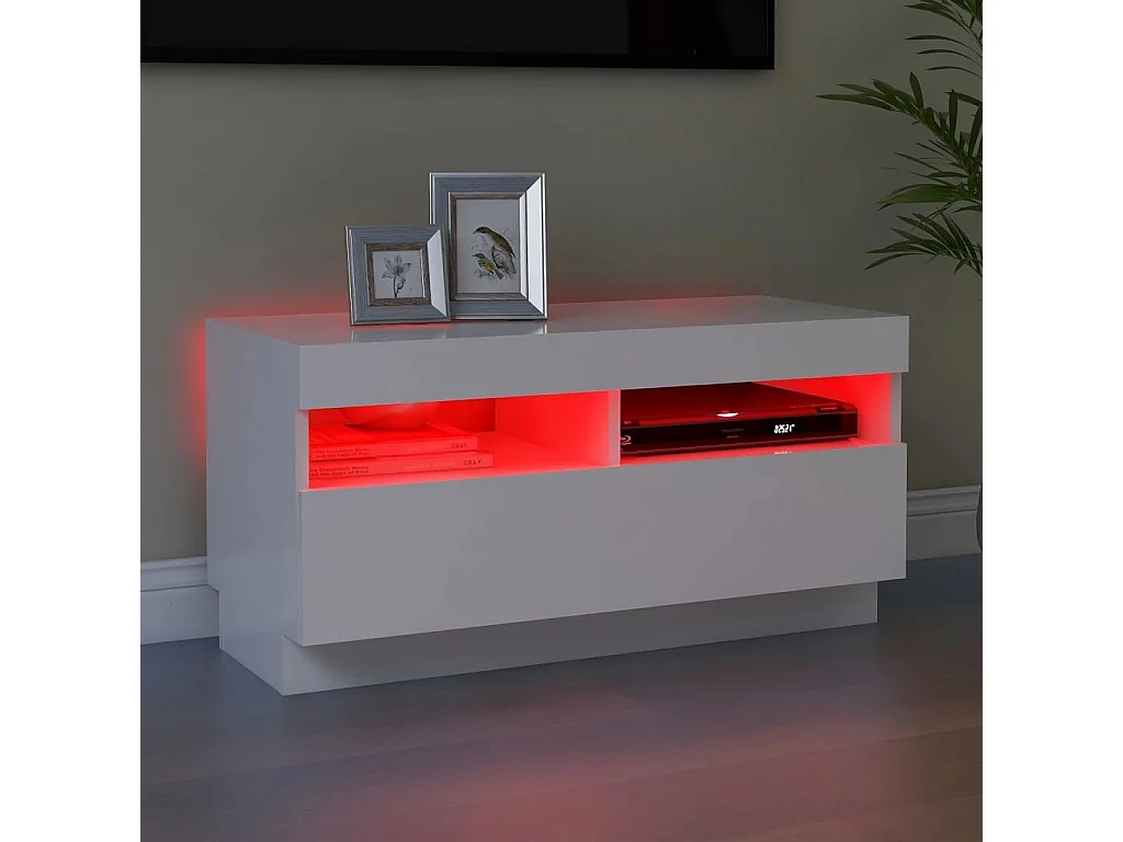 Mueble para TV con luces LED blanco 80x35x40 cm