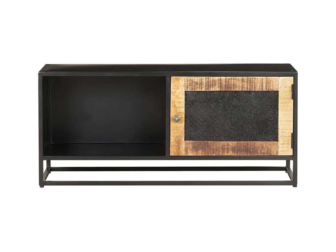 Meuble TV 90x30x40 cm Bois de manguier brut