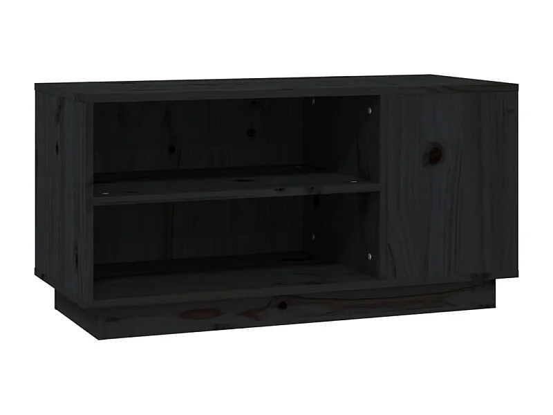 Meuble TV Noir 80x35x40,5 cm Bois de pin massif