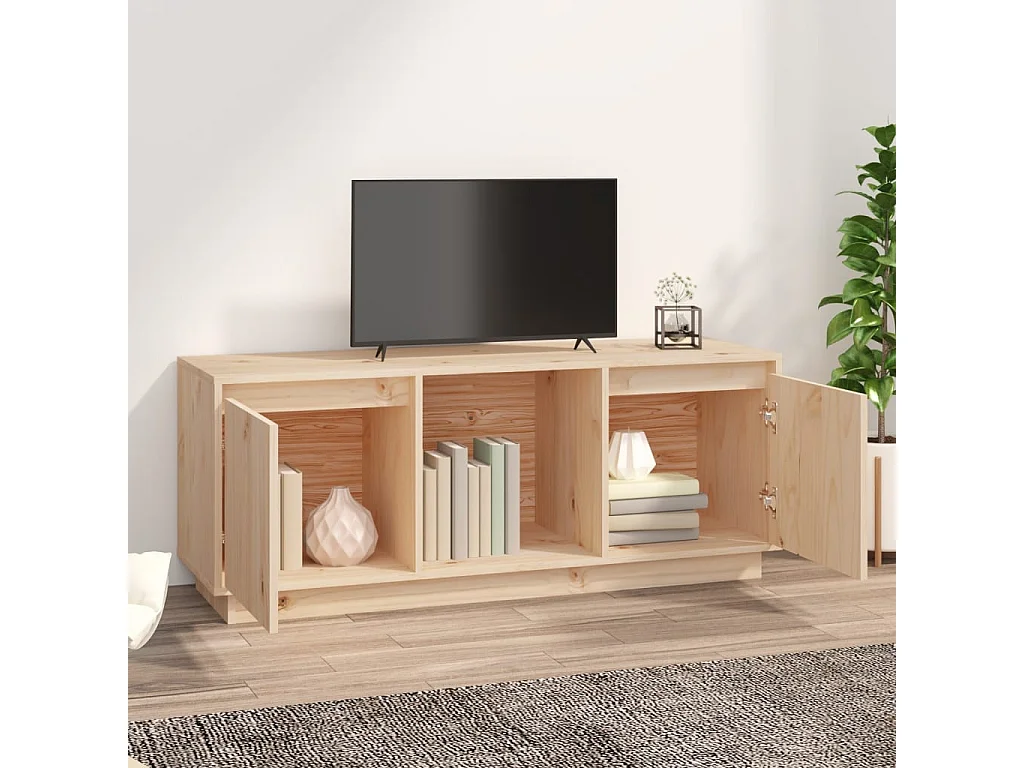Meuble TV 110,5x35x44 cm Bois de pin massif
