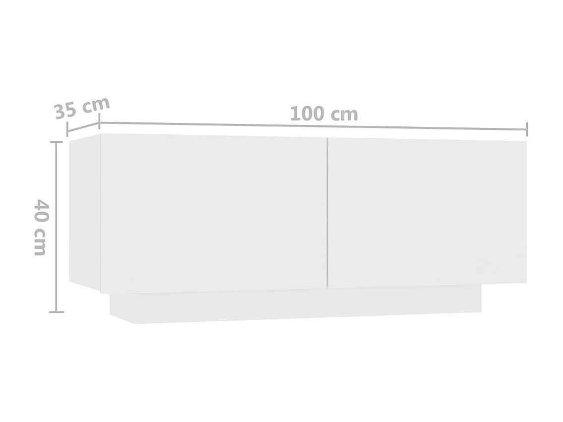 Móvel de TV com luzes LED 180x35x40 cm branco