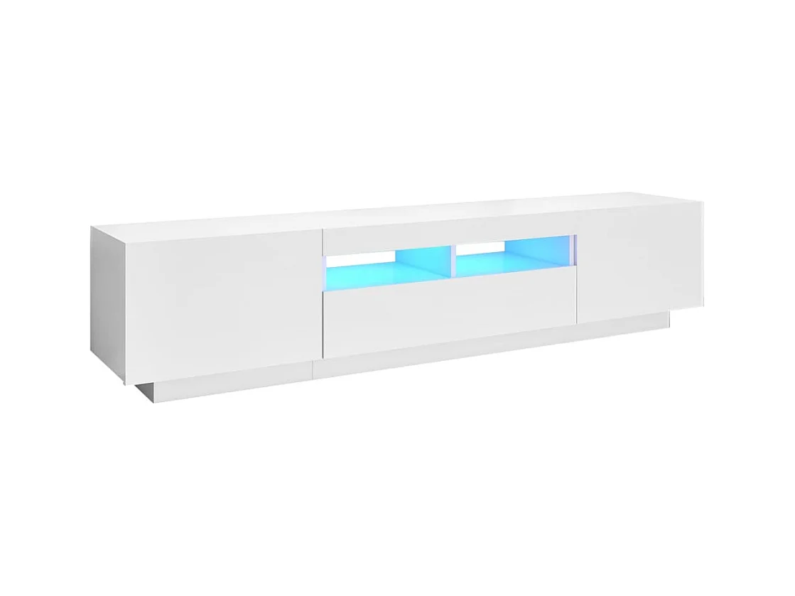 Meuble TV avec lumières LED Blanc 180x35x40 cm