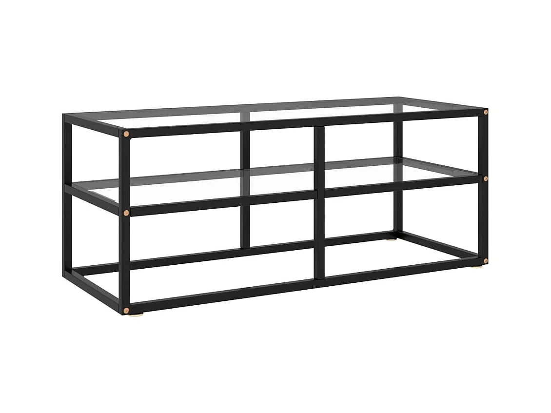 Meuble TV avec verre trempé Noir 100x40x40 cm