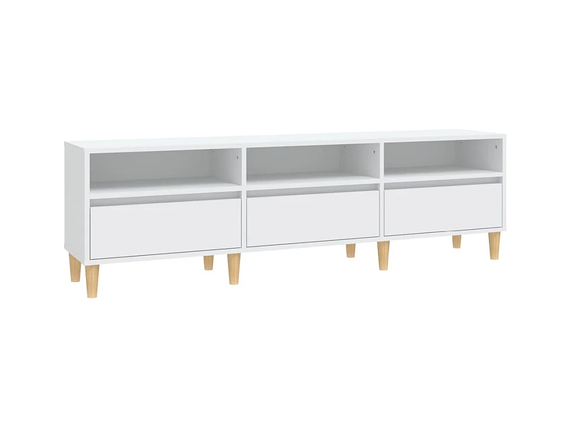 Mueble de TV madera contrachapada blanco 150x30x44,5 cm