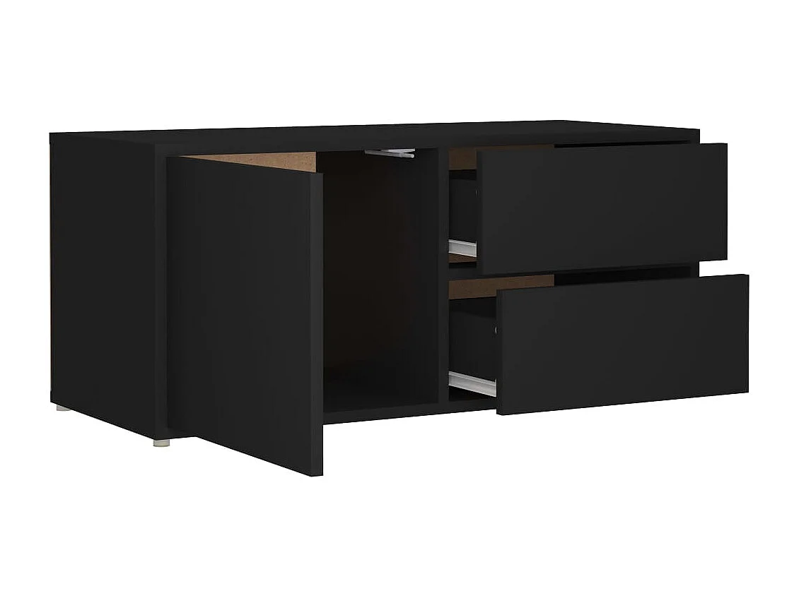 Meuble TV Noir 80x34x36 cm Aggloméré