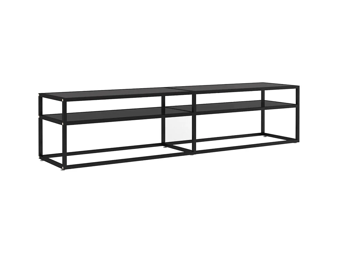 Meuble TV Noir 180x40x40,5 cm Verre trempé