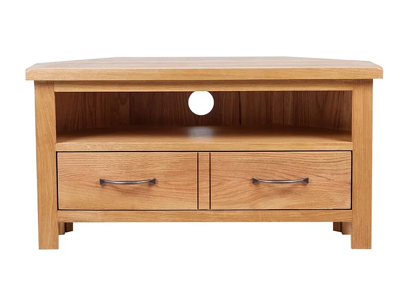 Mueble para TV con cajones madera maciza roble 88x42x46 cm
