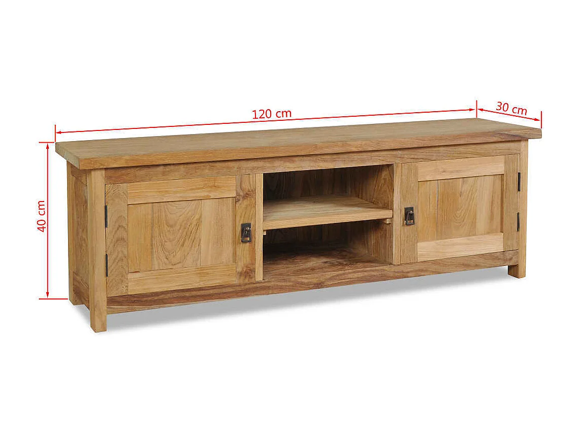 Móvel de TV 120x30x40 cm teca maciça