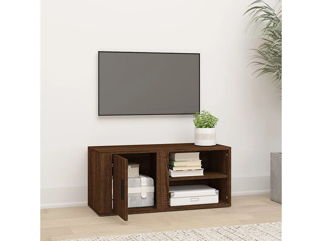 Meuble TV Chêne marron 80x31,5x36 cm Bois d'ingénierie
