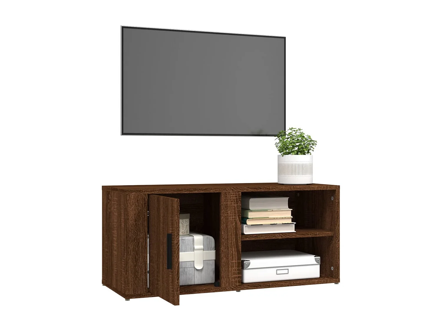 Meuble TV Chêne marron 80x31,5x36 cm Bois d'ingénierie
