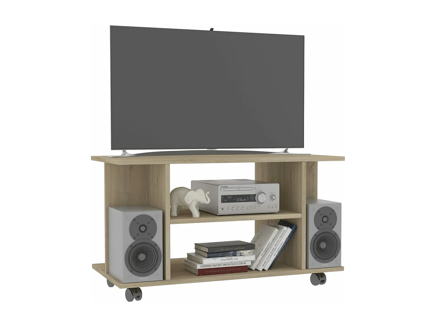 Meuble TV avec roulettes Chêne sonoma 80x40x40 cm Aggloméré