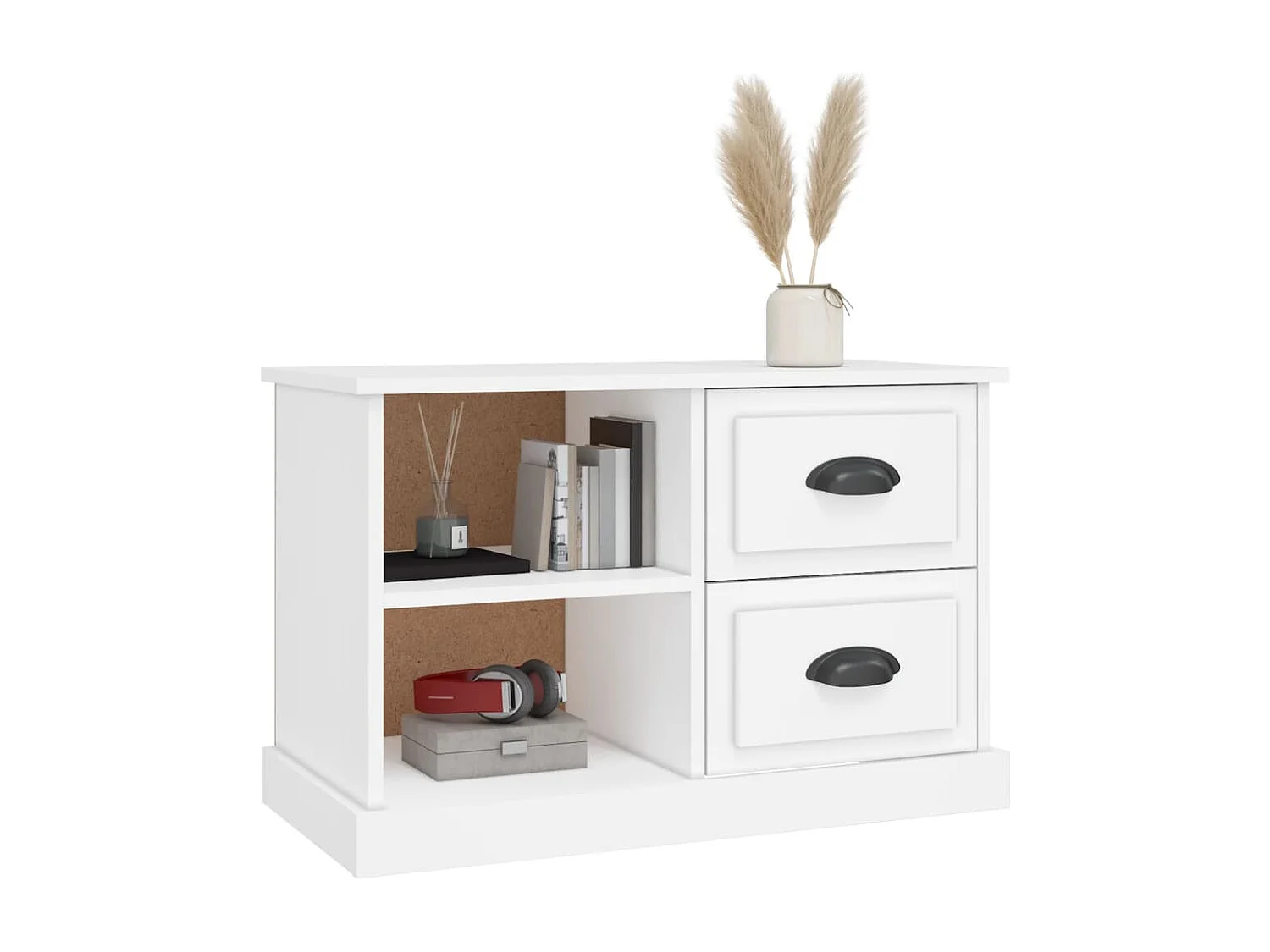 Tv-meubel 73x35,5x47,5 cm bewerkt hout wit