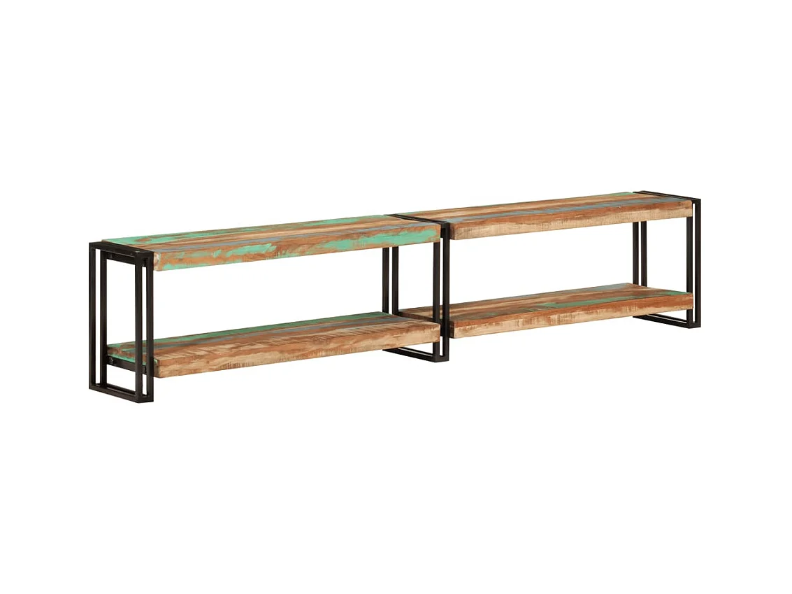Mueble de TV madera maciza reciclada 200x30x40 cm