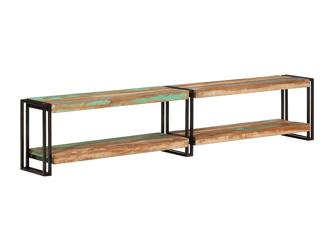 Meuble TV 200x30x40 cm bois massif de récupération