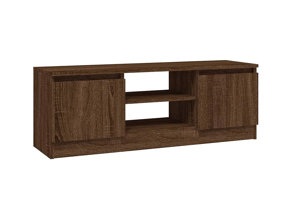 Meuble TV avec porte Chêne marron 102x30x36 cm