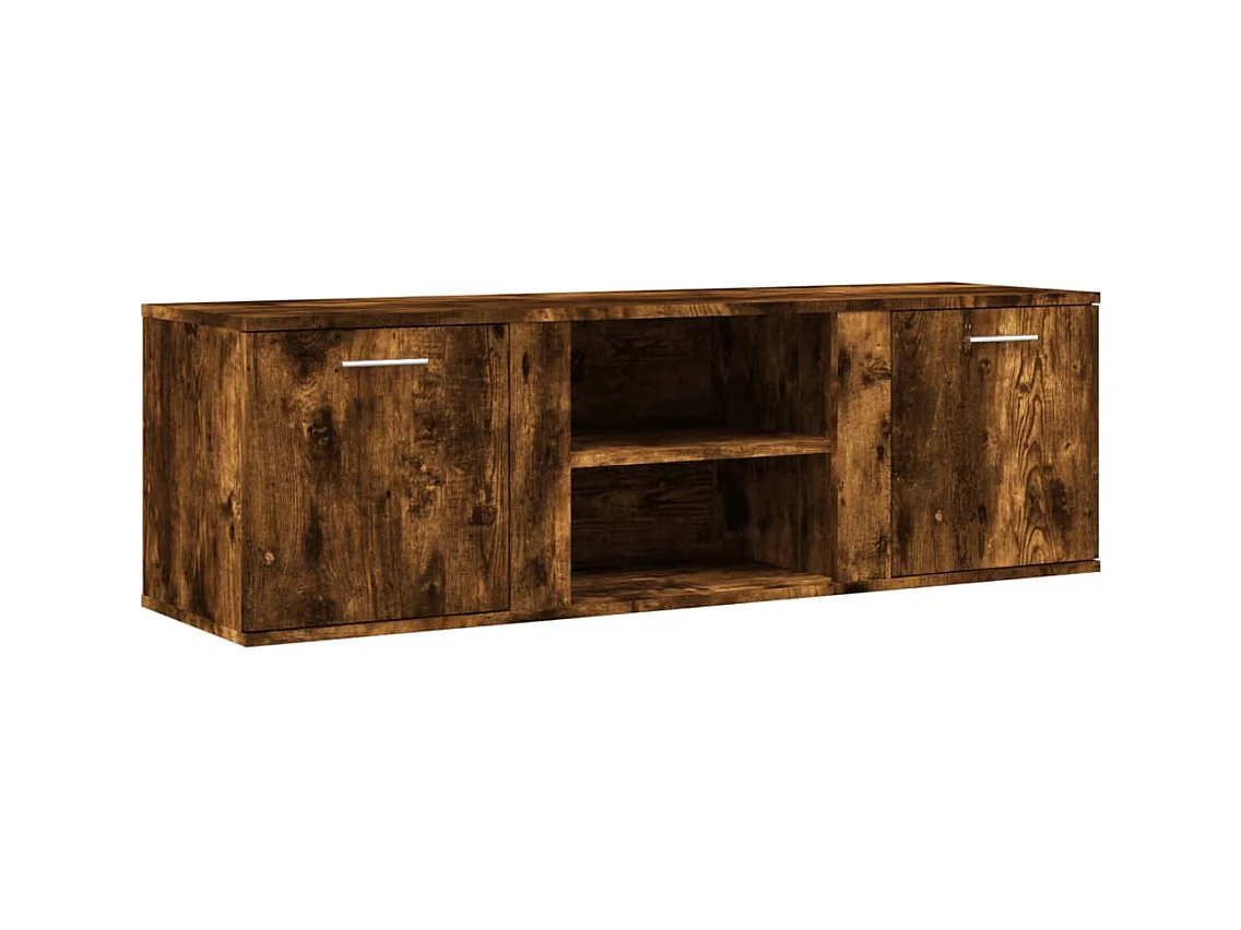 Meuble TV chêne fumé 120x34x37 cm bois d'ingénierie