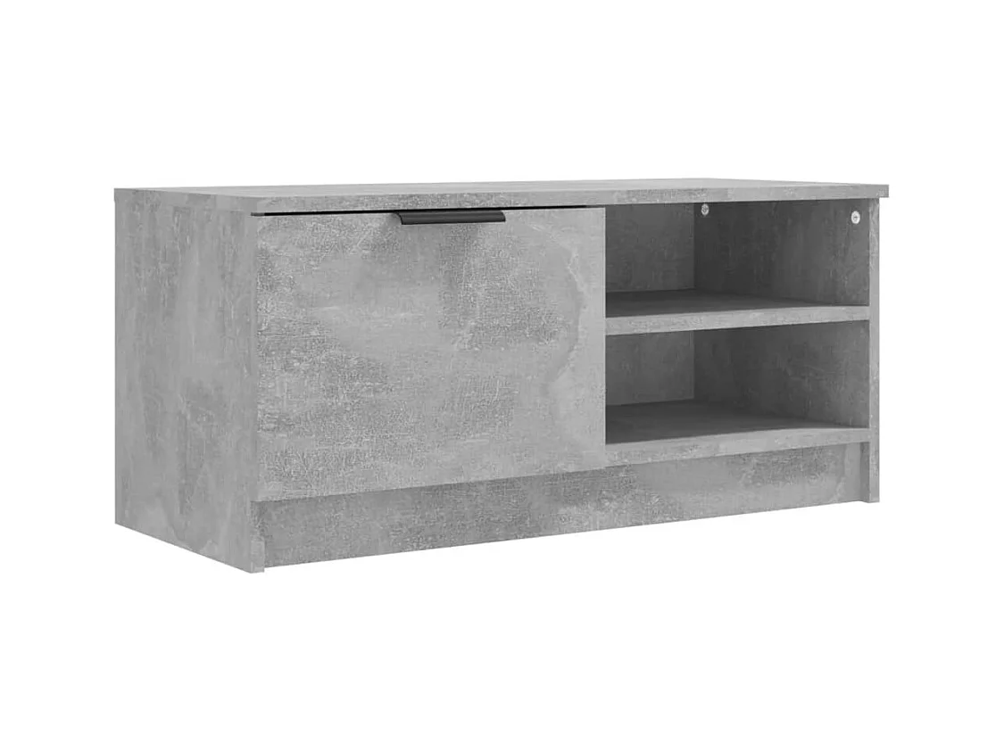 Meuble TV Gris béton 80x35x36,5 cm Bois d'ingénierie