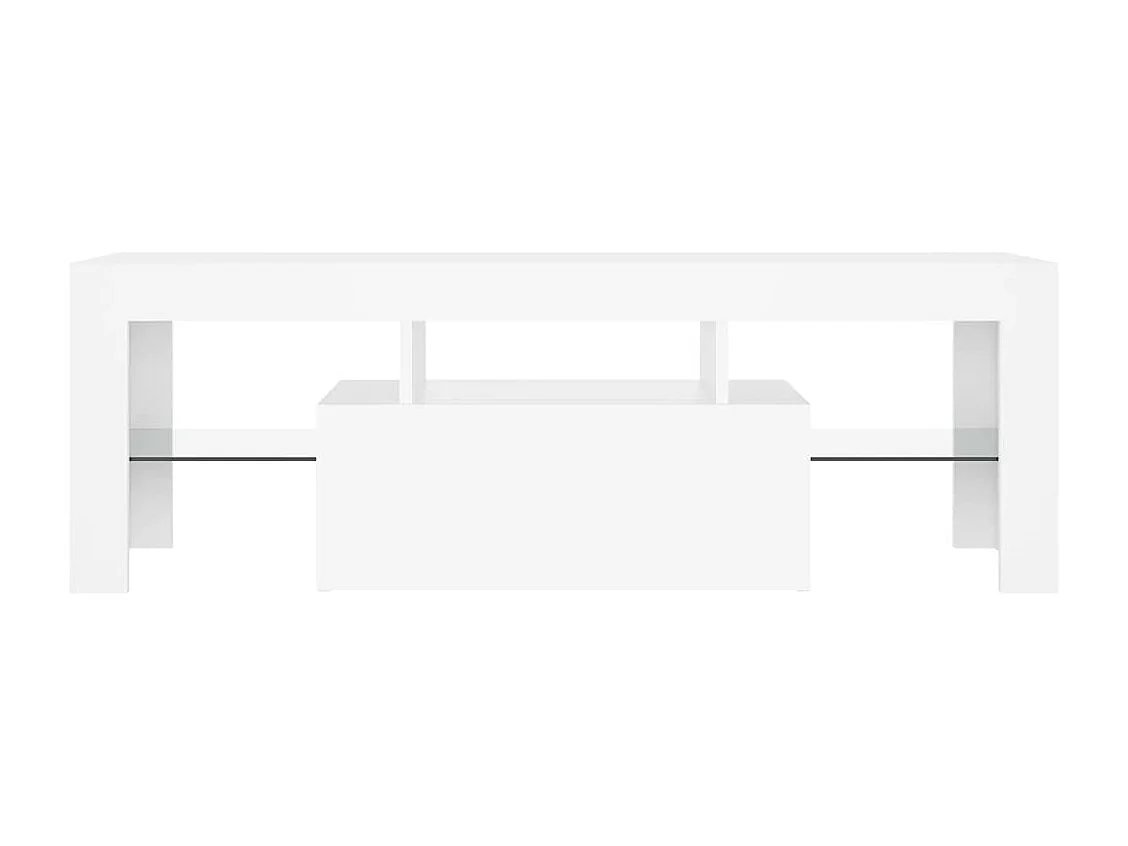 Meuble TV avec lumières LED Blanc 120x35x40 cm