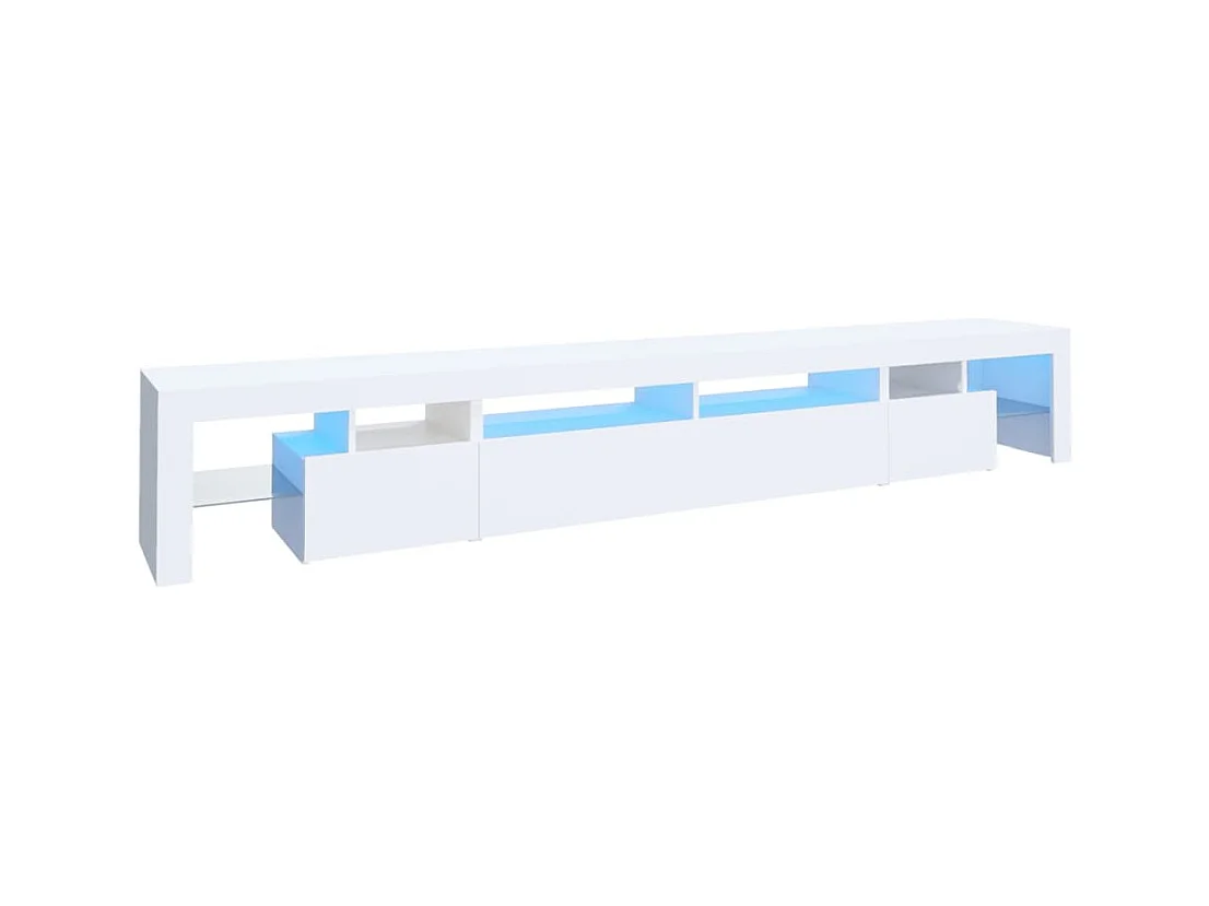 Meuble TV avec lumières LED Blanc 260x36,5x40 cm