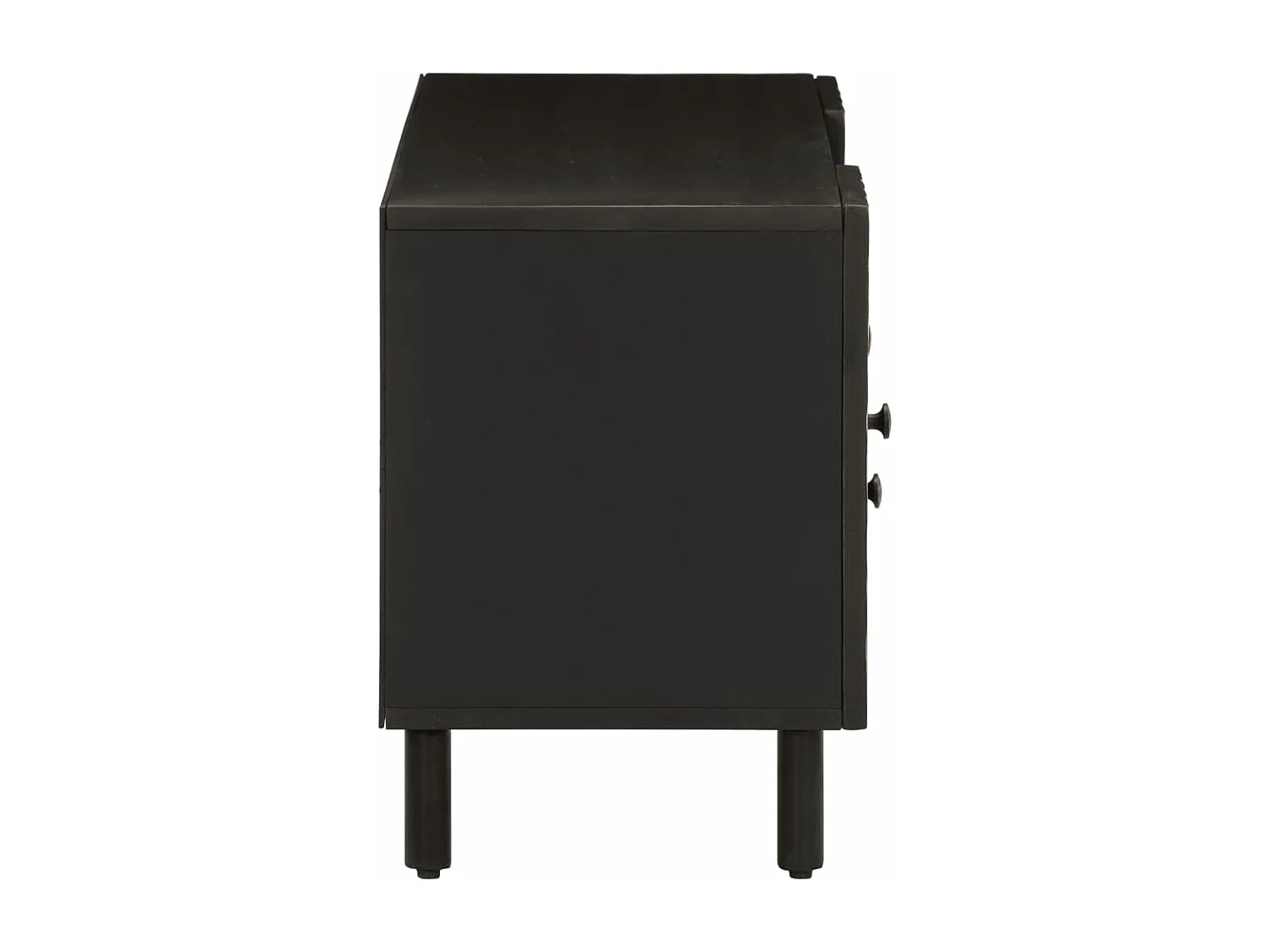 Meuble TV noir 105x33x46 cm bois massif de manguier