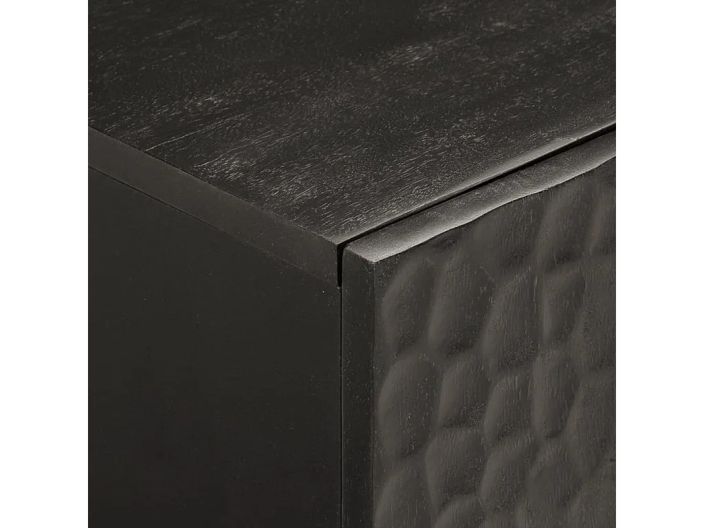 Meuble TV noir 105x33x46 cm bois massif de manguier