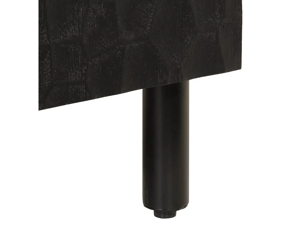 Meuble TV noir 105x33x46 cm bois massif de manguier