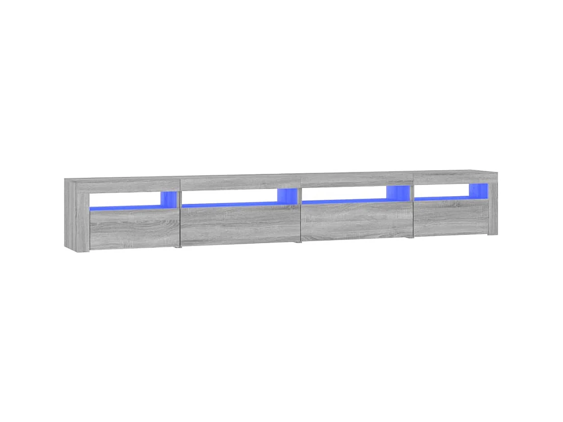 Meuble TV avec lumières LED Sonoma gris 270x35x40 cm