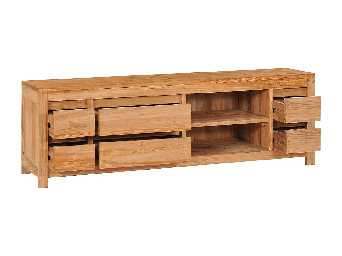 Mueble de TV de madera maciza de acacia 120x30x40 cm