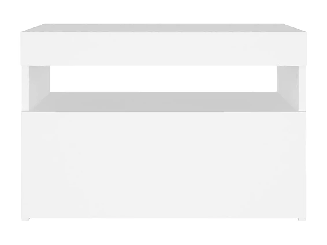 Meuble TV avec lumières LED blanc 60x35x40 cm