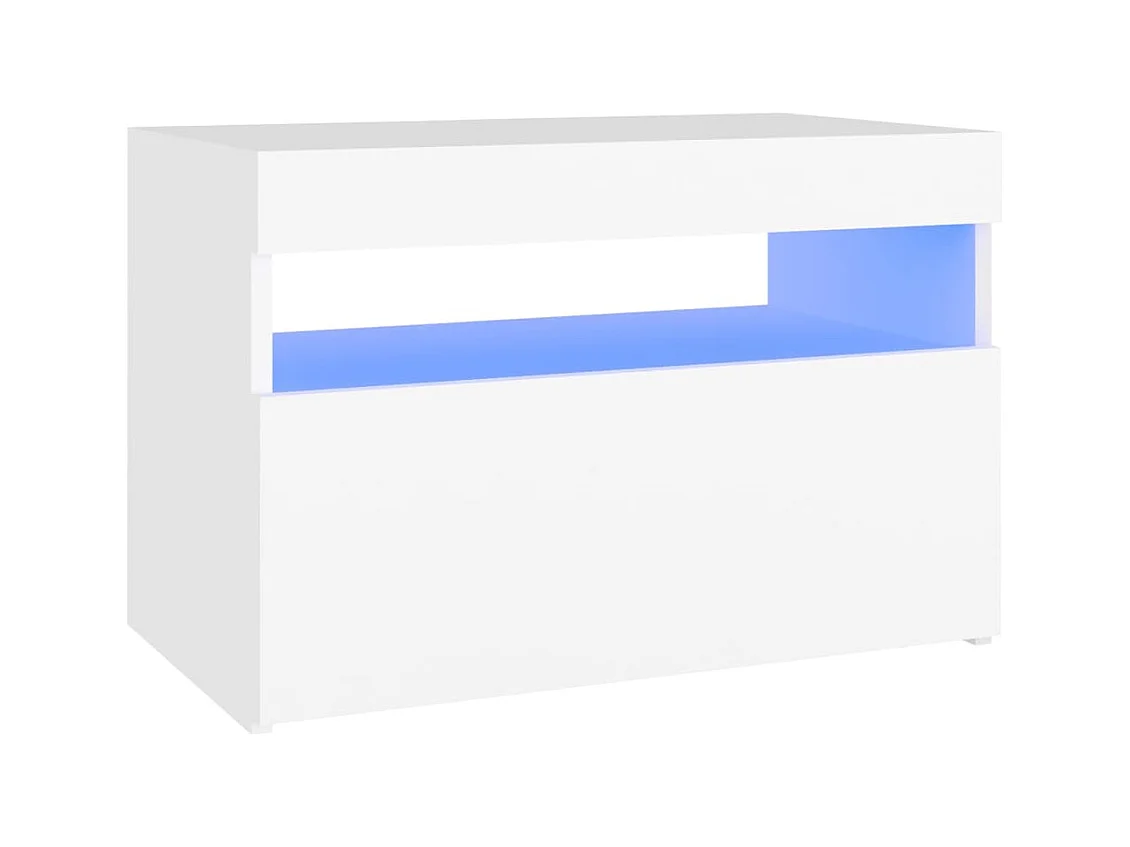 Meuble TV avec lumières LED blanc 60x35x40 cm