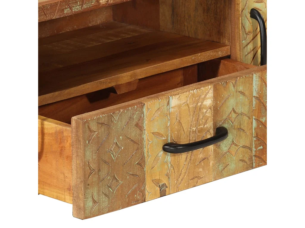 Tv-meubel handgesneden 120x30x40 cm massief gerecycled hout