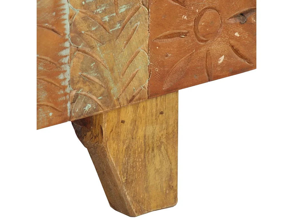 Meuble TV sculpté à la main 120x30x40 cm Bois de récupération