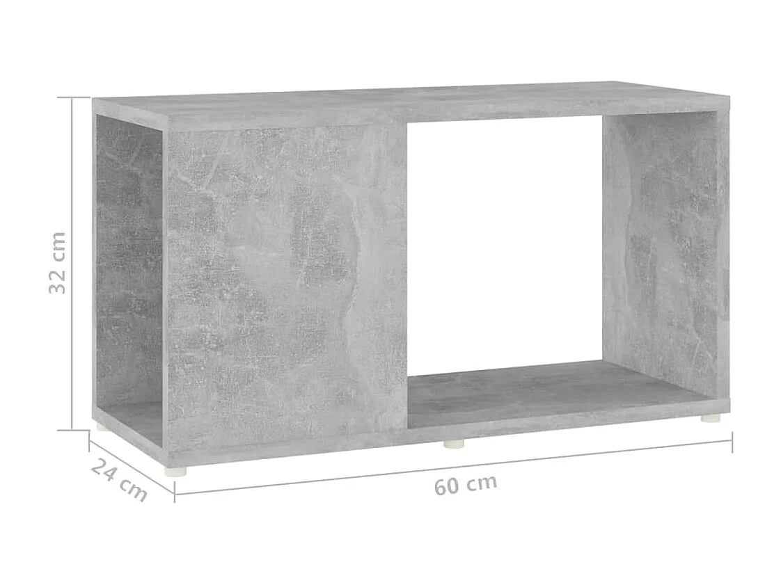 Meuble TV Gris béton 60x24x32 cm Aggloméré