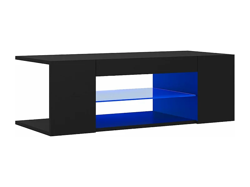 Tv-meubel met LED-verlichting 90x39x30 cm zwart