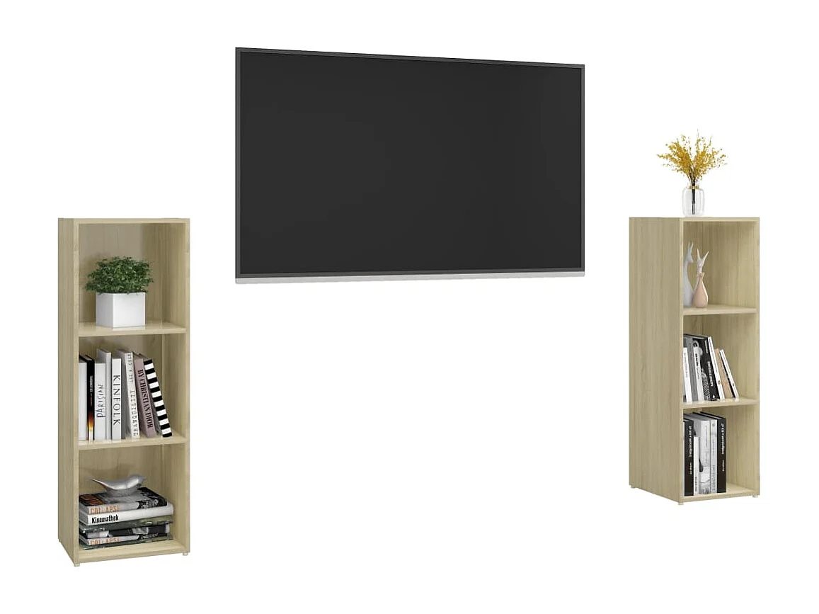 Meubles TV 2 pièces Chêne sonoma 107x35x37 cm Aggloméré