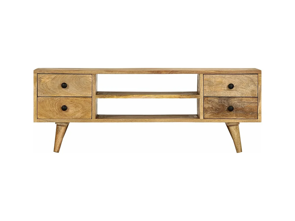 Meuble TV 110x35x40 cm Bois massif de manguier
