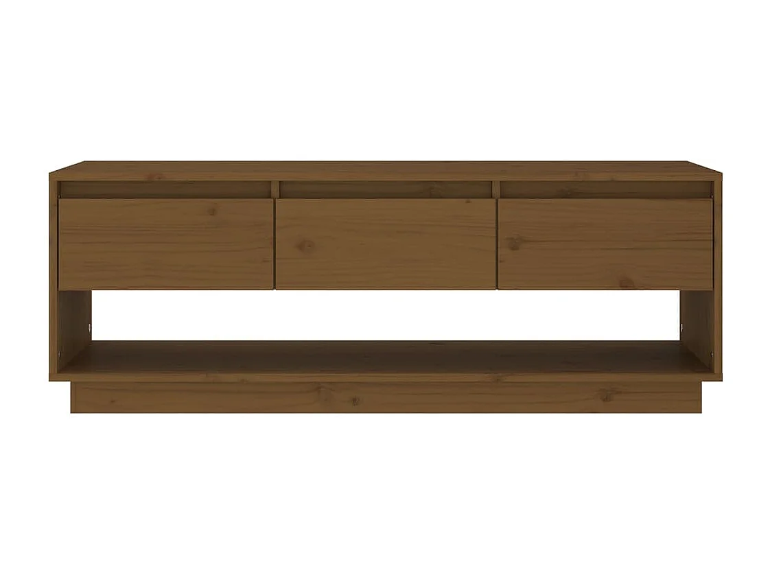 Tv-meubel 110,5x34x40 cm massief grenenhout honingbruin
