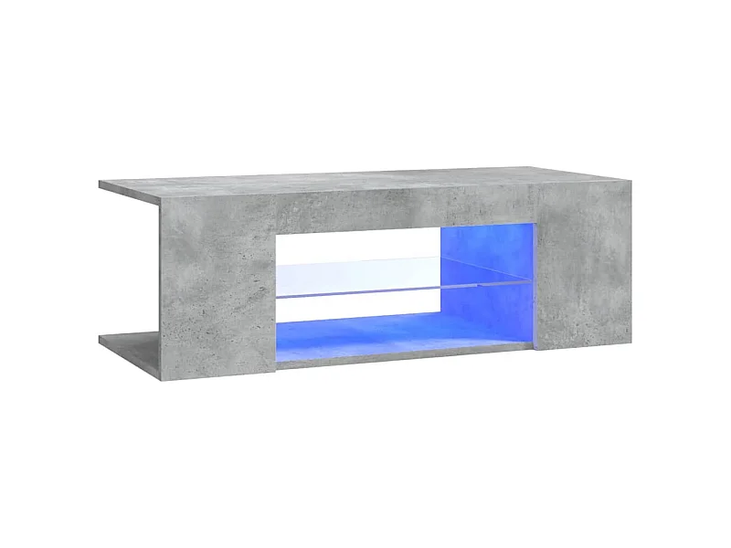 Móvel de TV com luzes LED 90x39x30 cm cinzento cimento