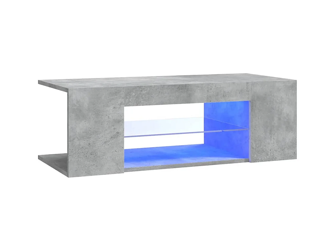 Meuble TV avec lumières LED gris béton 90x39x30 cm
