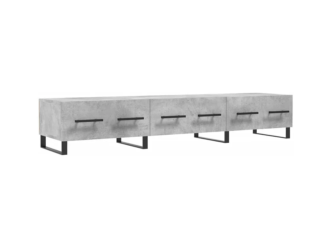 Meuble TV gris béton 150x36x30 cm bois d'ingénierie