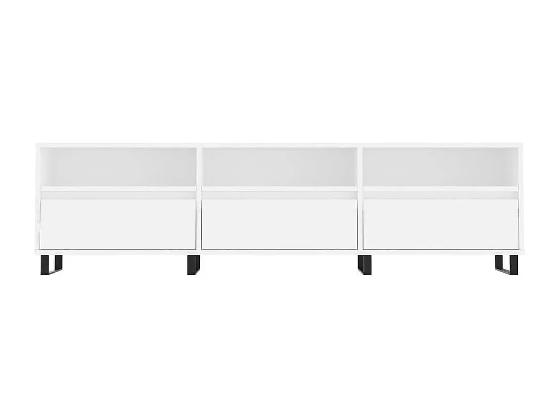 Meuble TV blanc 150x30x44,5 cm bois d'ingénierie